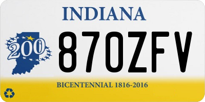 IN license plate 870ZFV