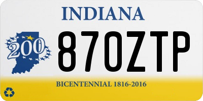 IN license plate 870ZTP