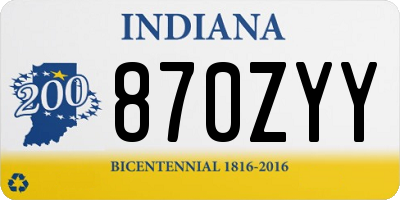 IN license plate 870ZYY