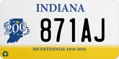 IN license plate 871AJ