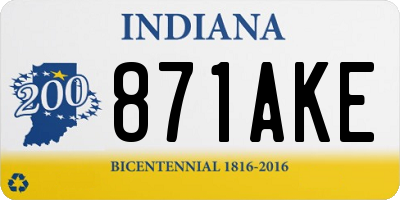 IN license plate 871AKE