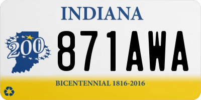 IN license plate 871AWA