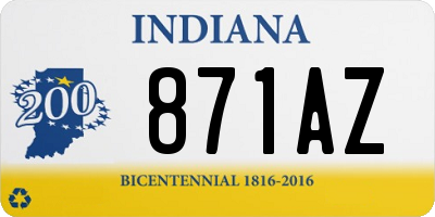 IN license plate 871AZ