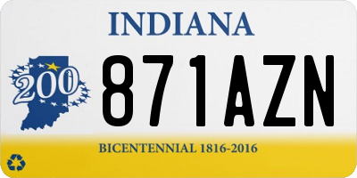 IN license plate 871AZN