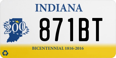 IN license plate 871BT