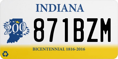IN license plate 871BZM