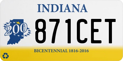 IN license plate 871CET