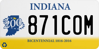 IN license plate 871COM