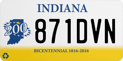 IN license plate 871DVN