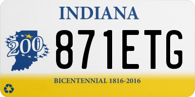 IN license plate 871ETG