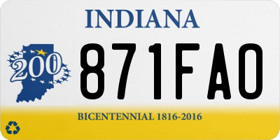 IN license plate 871FAO