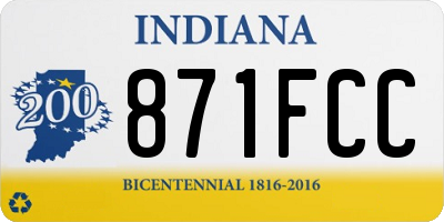 IN license plate 871FCC