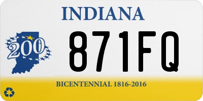 IN license plate 871FQ