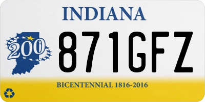 IN license plate 871GFZ