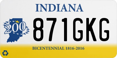 IN license plate 871GKG
