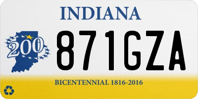 IN license plate 871GZA