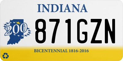 IN license plate 871GZN