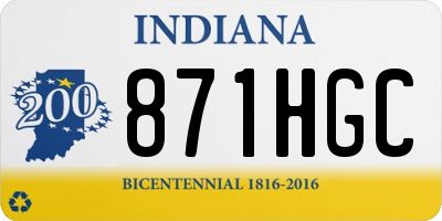 IN license plate 871HGC