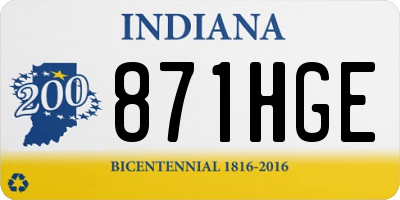 IN license plate 871HGE