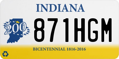 IN license plate 871HGM