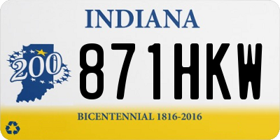 IN license plate 871HKW