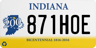 IN license plate 871HOE