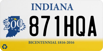 IN license plate 871HQA