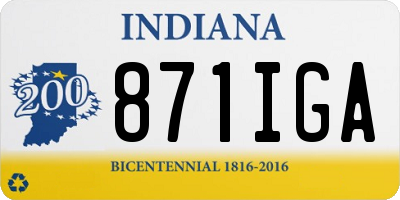 IN license plate 871IGA