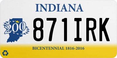 IN license plate 871IRK