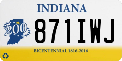 IN license plate 871IWJ