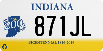 IN license plate 871JL