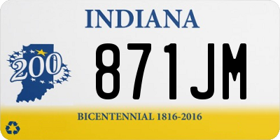 IN license plate 871JM