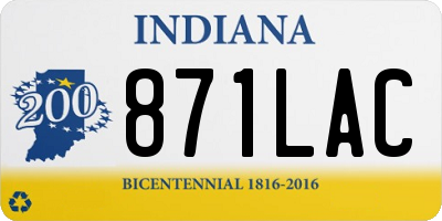 IN license plate 871LAC