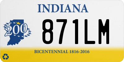 IN license plate 871LM