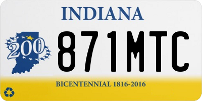 IN license plate 871MTC