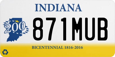 IN license plate 871MUB
