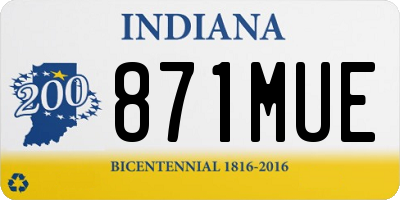 IN license plate 871MUE