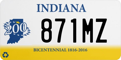 IN license plate 871MZ
