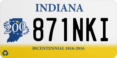 IN license plate 871NKI