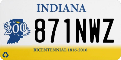IN license plate 871NWZ
