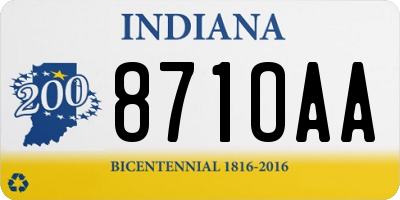 IN license plate 871OAA