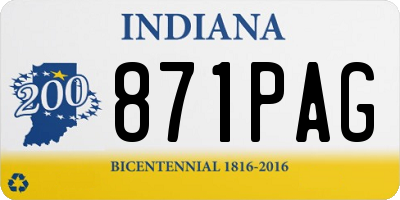 IN license plate 871PAG
