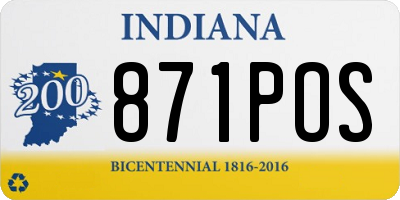 IN license plate 871POS