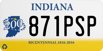 IN license plate 871PSP
