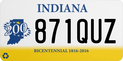 IN license plate 871QUZ
