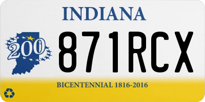 IN license plate 871RCX