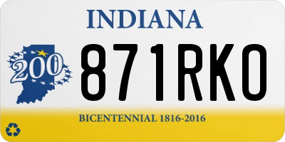 IN license plate 871RKO