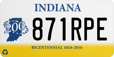 IN license plate 871RPE