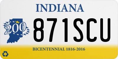 IN license plate 871SCU