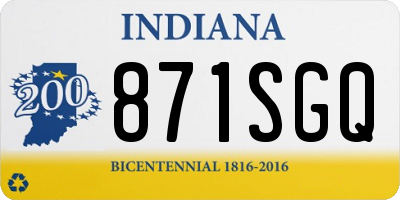 IN license plate 871SGQ